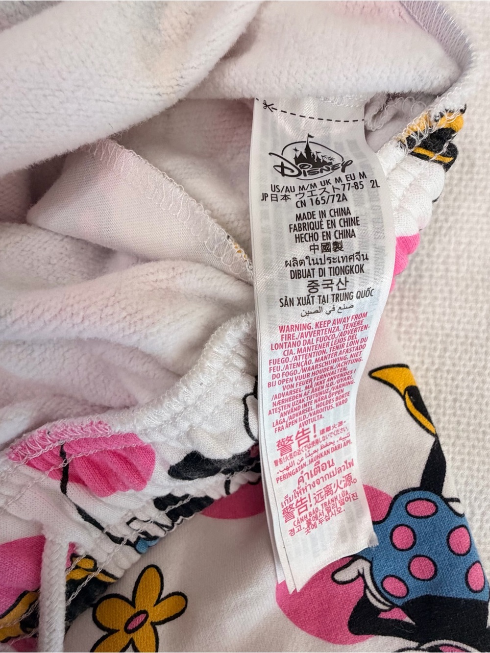 Disney Parks Minnie Mouse Pink & White Polka Dot Sweat Pants Joggers Size M - Picture 7 of 7
